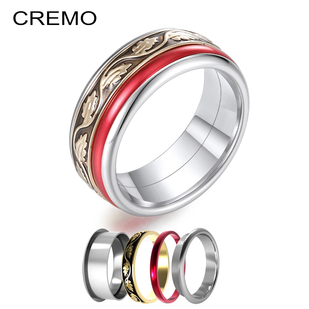 Cremo взаимозаменяемые кольца с черной эмалью и инкрустацией удобные из