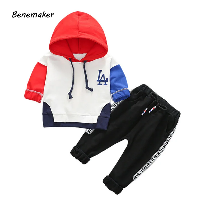 

Benemaker New Toddler Suits For Boys Clothes Children Sports 2Pcs Sets Baby Outdoor Tracksuit Kids Costume Pullovers+Pants JH117