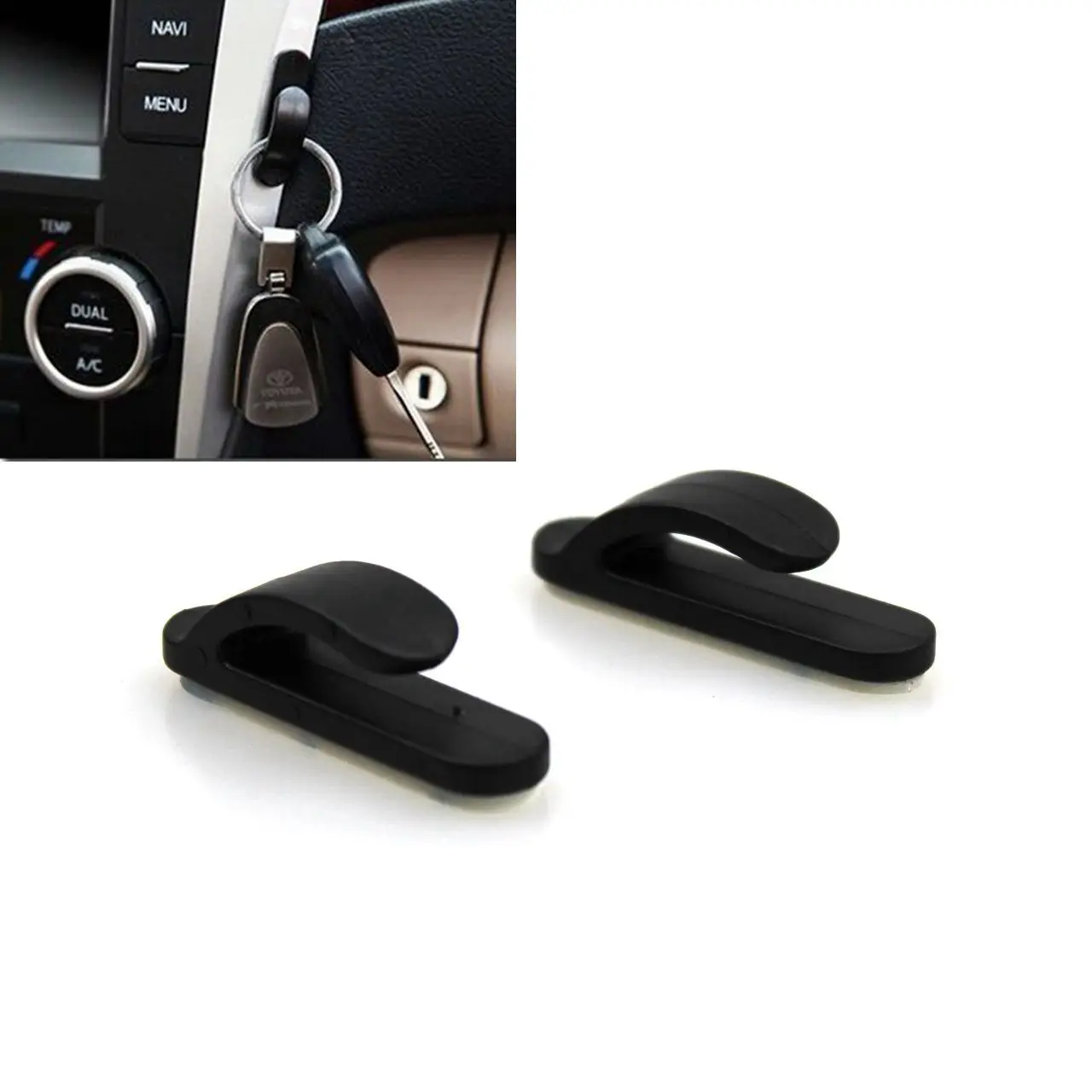 

LARBLL 2PCS High Quanlity AUTO CAR TRUCK CONVENIENT BAG KEY PURSE HOLDER HANGER PLASTIC HOOK BLACK