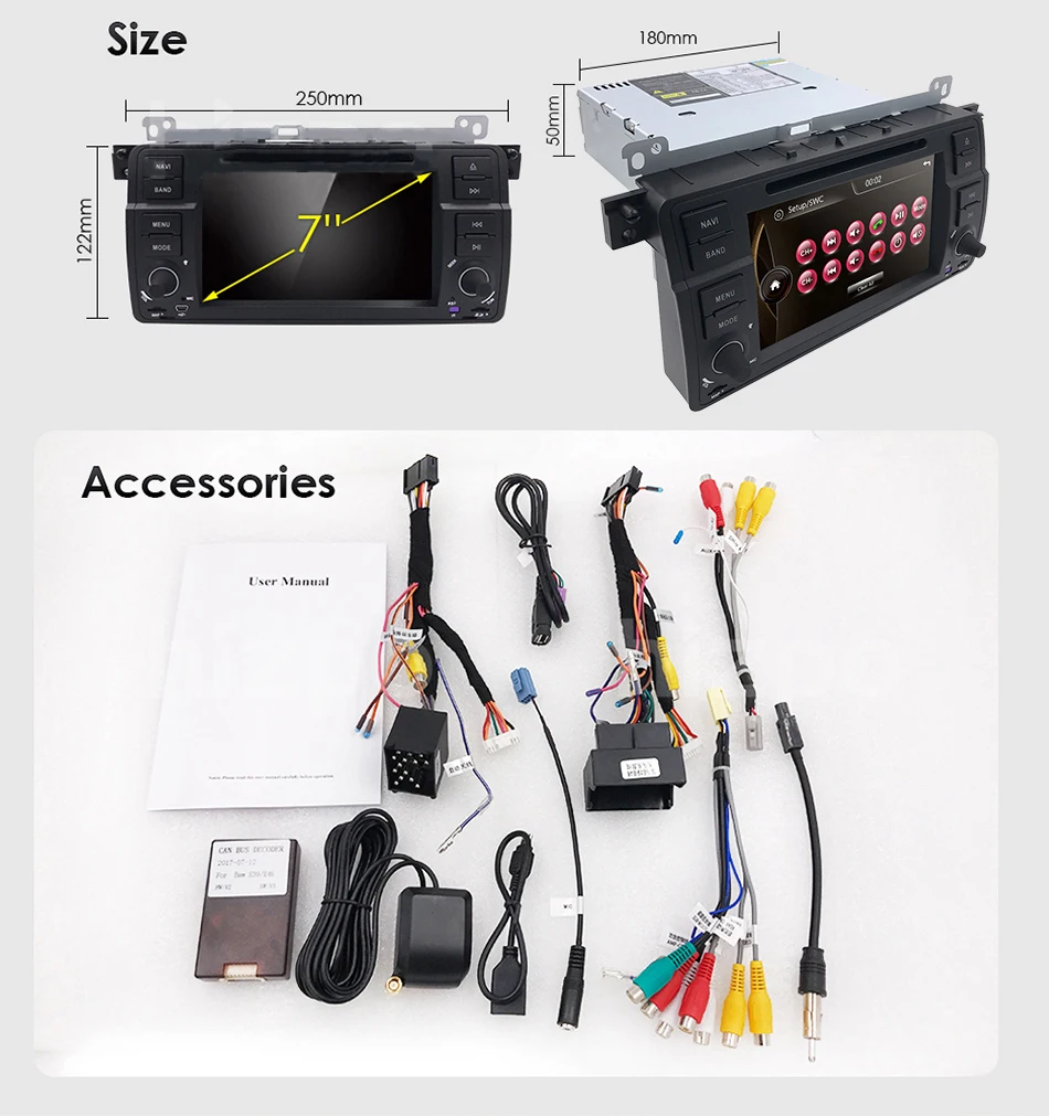 Cheap Car multimedia player HD 7" Car DVD Player GPS Stereo Radio Head Unit For BMW 3 E46 M3 Rover75 MG ZT BT SWC Canbus Camera 8G Map 1
