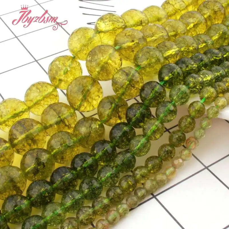 6,8,10,12mm Faceted Round Beads Green Peridot Stone Beads For Necklace Bracelets Jewerly Making DIY Gift 15