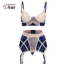 Comeondear Удобная дышащая белье бюстгальтера Плюс Размеры искушающие трусики с подвязками комплекты Эротическое Белье Бюстгальтер RJ80186