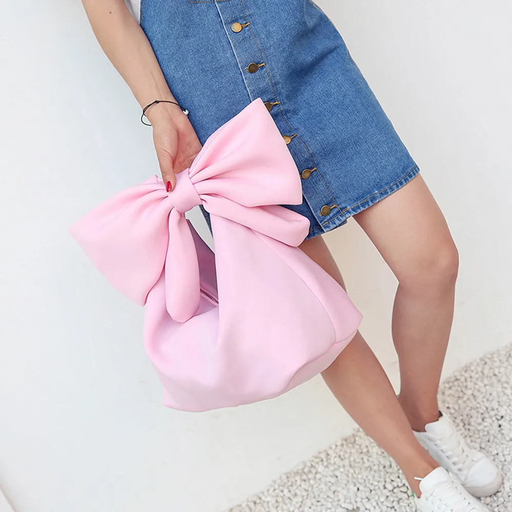 

2018 leather bags women Lovely Bowknot Space Cotton Handbag Fashion Accessories for Women Bolsas Feminina