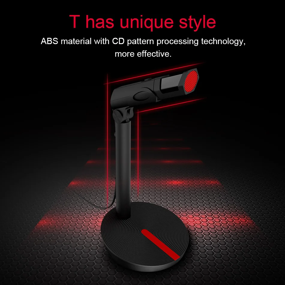 

KEXU Wired Microphone USB Studio Gaming 360 Omnidirectionnel PC Microphone for Computer Desktop Professional Dual Mic LED