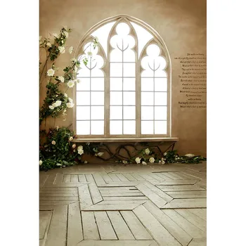 

MEHOFOTO Vinyl Photography Background Vintage Castle Window Flower Computer Printed Wedding Backdrops for Photo Studio CM-6604