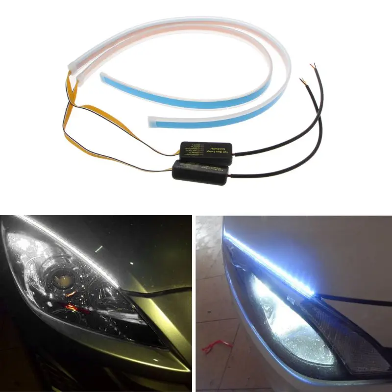 Waterproof Daytime Running Lights Car LED Headlight Ultra thin Flexible