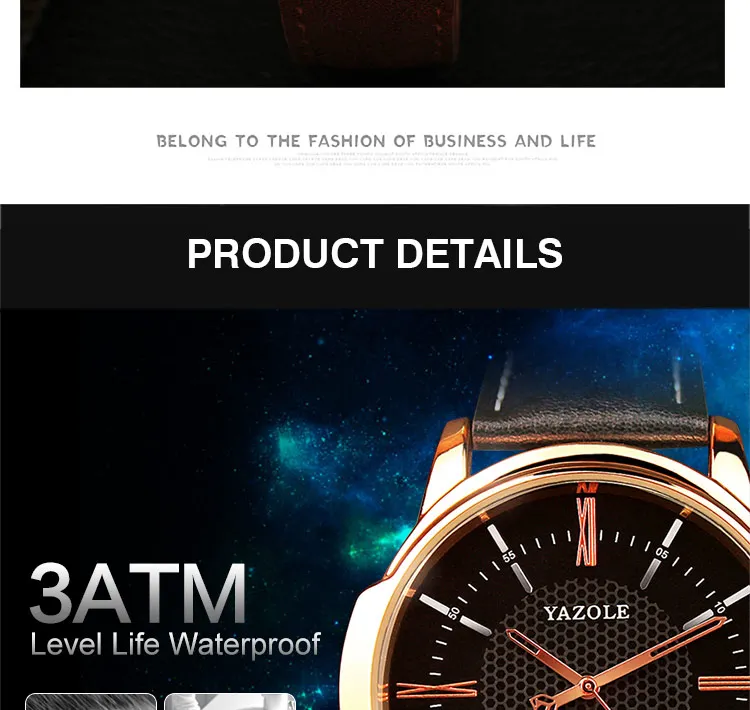 YAZOLE лучший бренд класса люкс мужские часы модные кожаные мужские часы кварцевые часы relogio masculino reloj hombre
