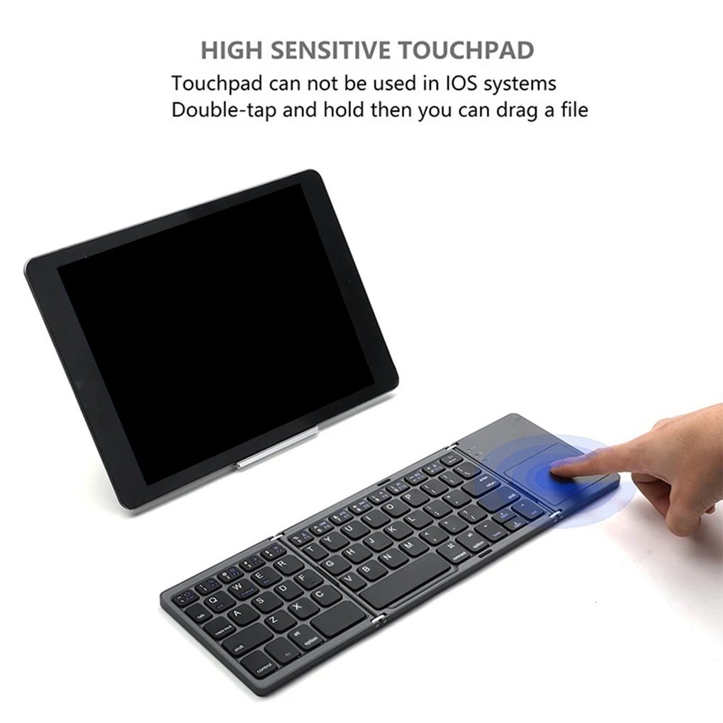 Горячая Распродажа Мини Bluetooth USB клавиатура с возможностью зарядки Сенсорная панель Беспроводная складная тонкая клавиатура ПК планшет ноутбук