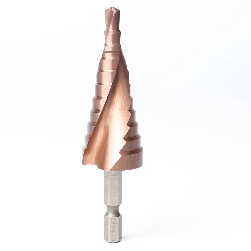 HSS CO M35 Hex Shank 6-24MM Spiral Groove Broca Metal Step Cone Drill Bit Stainless Steel Hole Saw Cutter Wood Power Tool HSS CO M35 Hex Shank 6-24MM Spiral Groove Broca Metal Step Cone Drill Bit Stainless Steel Hole Saw Cutter Wood Power Tool