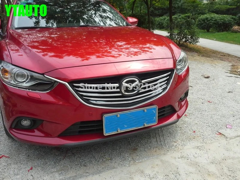 

Chrome front grille trim auto grille decoration cover for Mazda 6 atenza 2014 2015,ABS chrome,8pc/lot