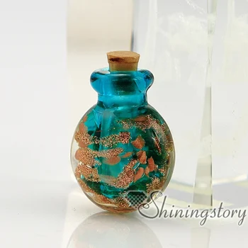 

round glitter murano glass hand craft lampwork glass perfume vials necklace urns necklace urn for ashes necklace urn for ashes