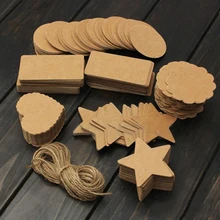 Винтажные пустые коричневые бирки из крафт-бумаги для свадебных подарков 50