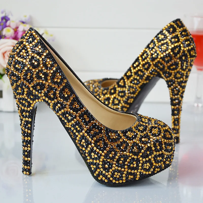 Leopard Print Rhinestone Wedding Shoes Manual Processing Leopard Print Rhinestone Wedding Shoes Manual Processing