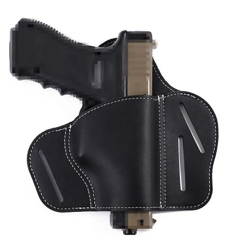 Tactical Hunting Concealed Carry Holster Outdoor Military Waist Belt Gun Holster Leather Airsoft Pistol Holster GLOCK 17, 19, 26