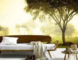 Обои на заказ лес раннее утро, ресторан гостиная диван тв стенка спальня Фреска 3d обои природа для комнаты