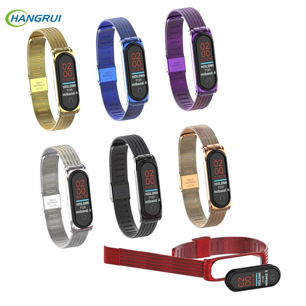 

For Xiaomi Mi band 4 3 Metal strap Buckle Wrist strap For Mi band 4 Bracelet Replacement Sport Stainless steel Wristband