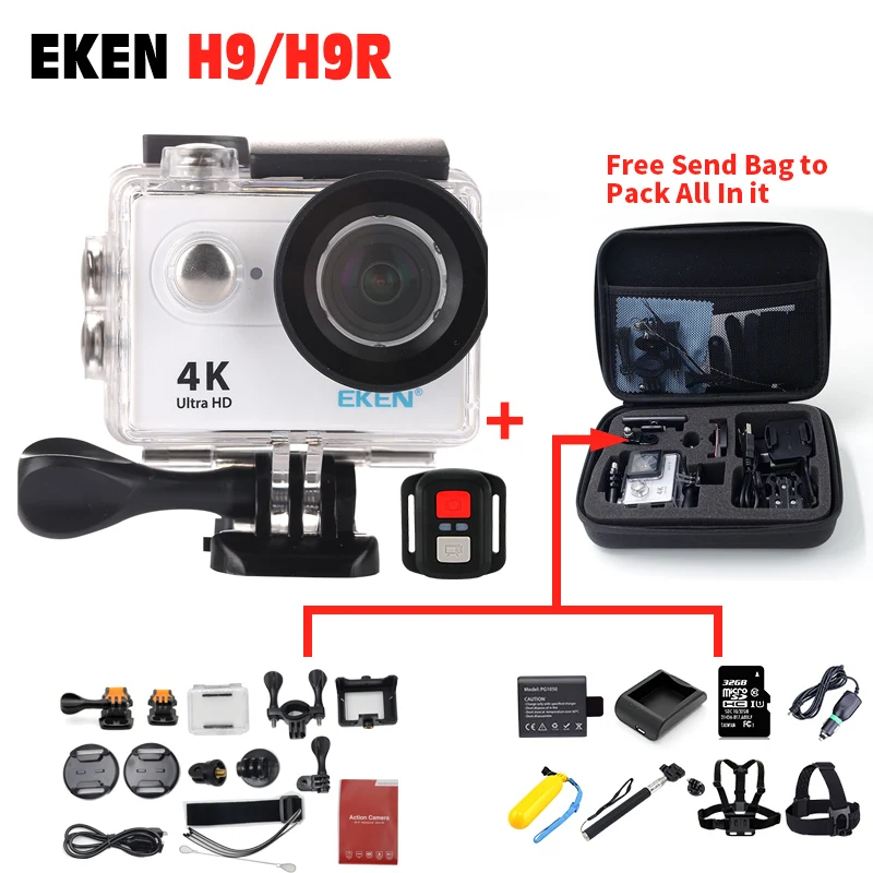 Hot Original EKEN H9 H9R Ultra Wifi 4k 2 Screen 30M Waterproof Remote Sports Action Camera