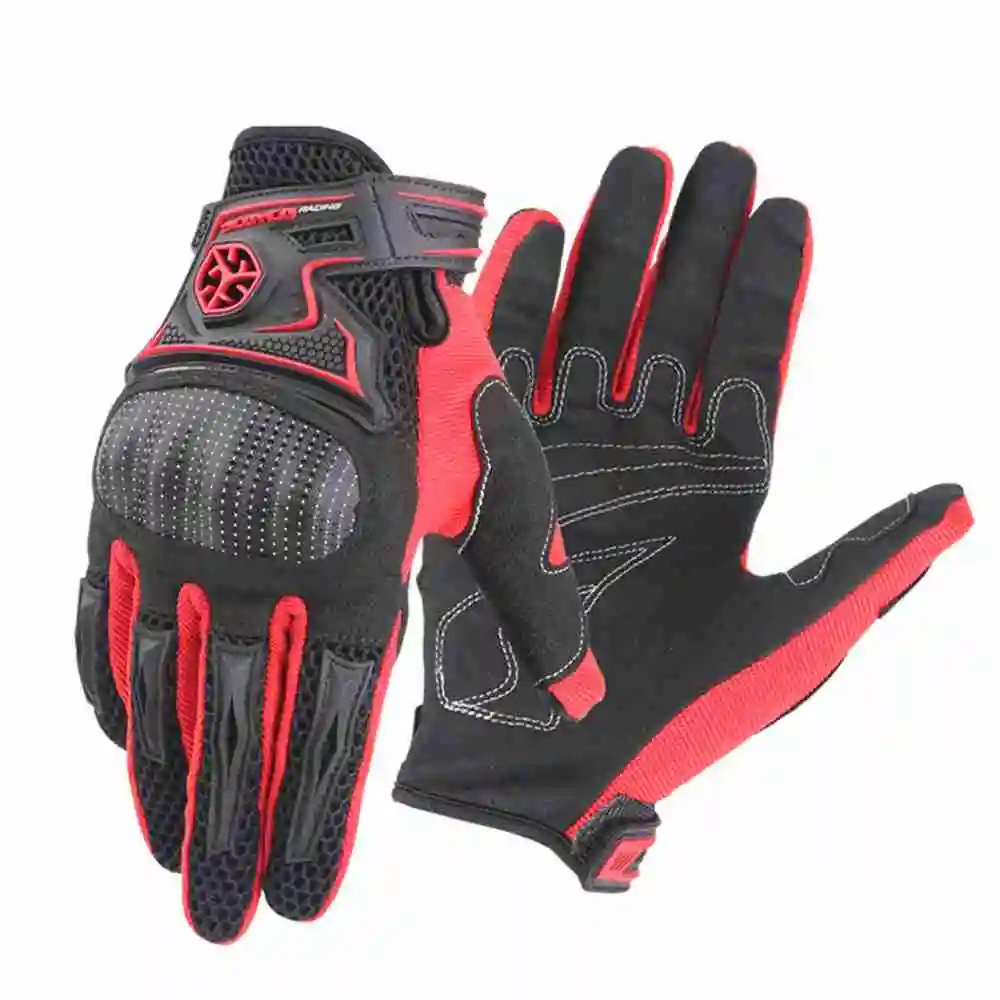 Moto rcycle летние перчатки мужские перчатки женские защитные guantes moto invierno дышащие moto cross перчатки guanti moto - Цвет: Красный