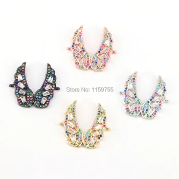 

10Pcs Fashion Zircons CZ Crystal Micro Pave Butterfly Beads Bracelet Connectors Jewelry Findings