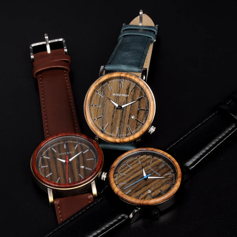 BOBO BIRD L-O27 Japan Movt Quartz Watch Stainless Steel Back Watches Men Wrist Wooden Ring Wholesale Relojes Hombre