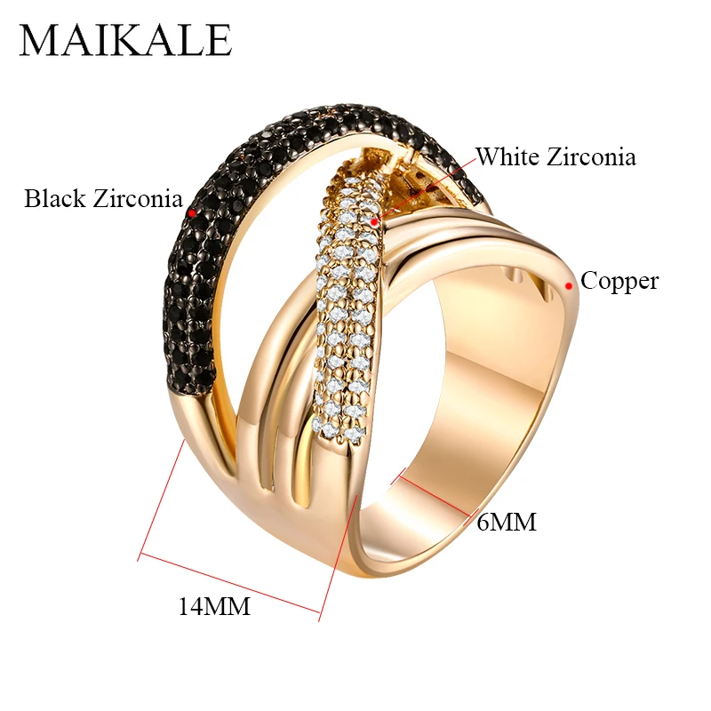 MAIKALE, роскошные большие кольца для женщин, черный Цирконий, золото, серебро, драгоценный камень, обручальное кольцо, праздничная бижутерия с кольцами, аксессуары в стиле панк, подарки