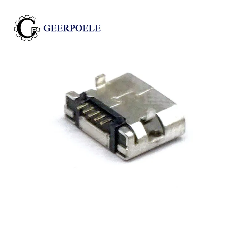 

30 pcs/lot Flat Edge DIP 5 Pin Type B Micro USB Connector Female Flat Port Jack Tail Sockect For Samsung Lenovo Huawei ZTE ect