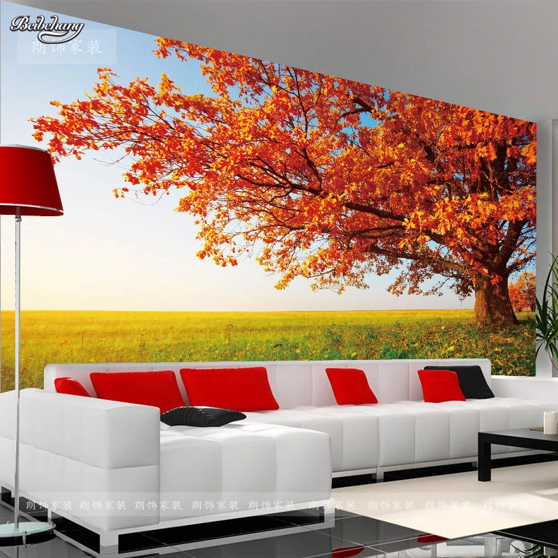 beibehang Custom Pastoral landscape wallpaper  3d dimensional painting bedroom bedside backdrop wallpaper Continental wall mural modern simple seaside landscape palm beach photo wallpaper living room bedside backdrop wall murals papel de parede 3d paisagem