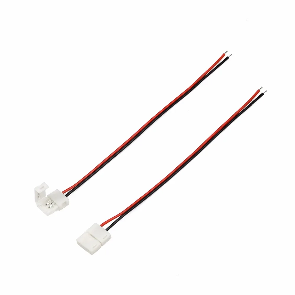 Security no solder LED Strip connector wire 8mm PCB board 2pin Connector wire for 3528,2835