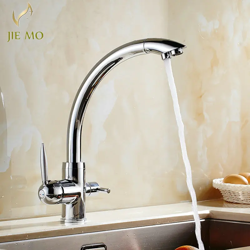 Free Shipping chrome finish Brass purified water Kitchen Faucet 2 water