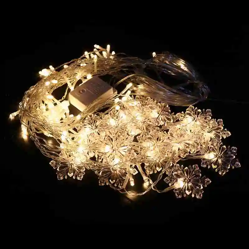 OurWarm 4 м Рождественская гирлянда светодиодный светильник-занавеска Snowflower струнный светильник для свадьбы, вечеринки, окна патио, наружный светильник-гирлянда, украшение - Цвет: 4M Warm