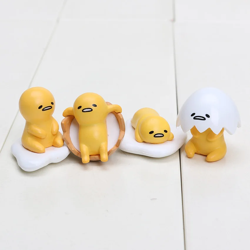 4 шт./компл. измерений в пределах 2-3 см грустное яйцо Гудетама брелок подвеска брелок игрушка цвет: желтый, белый ленивый ПВХ фигурка игрушки
