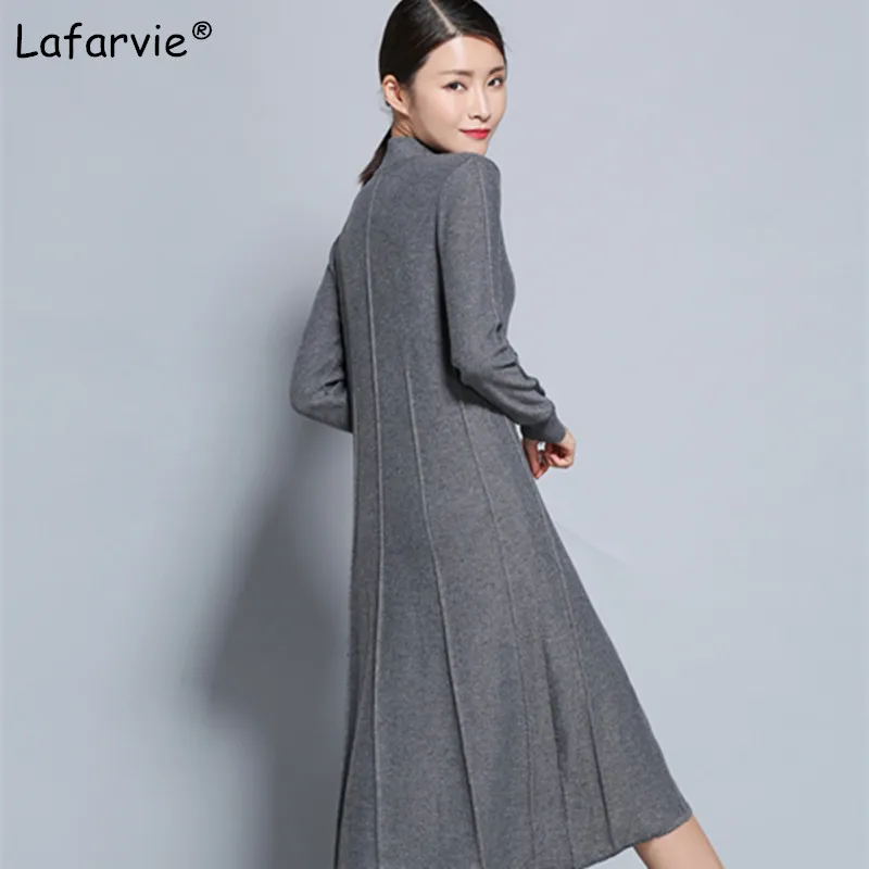 Lafarvie Autumn O-neck Knitted Sweater Women Long Style Pullover Female Solid Color Casual Soft Knitting Cashmere Sweater 5Color Lafarvie Autumn O-neck Knitted Sweater Women Long Style Pullover Female Solid Color Casual Soft Knitting Cashmere Sweater 5Color