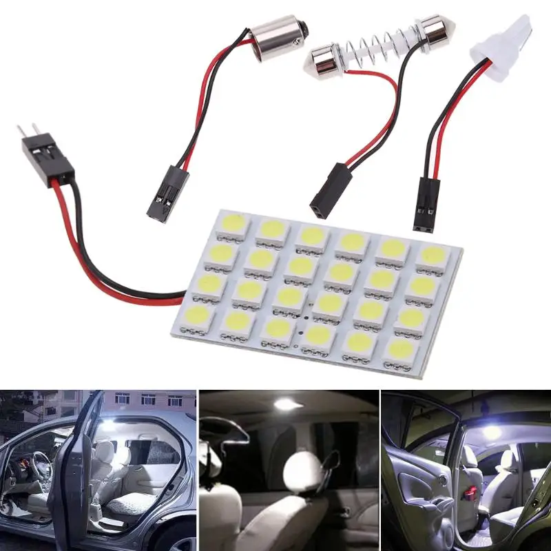 T10 5050/3528 24SMD светодиодный светильник для салона автомобиля белый гирлянда