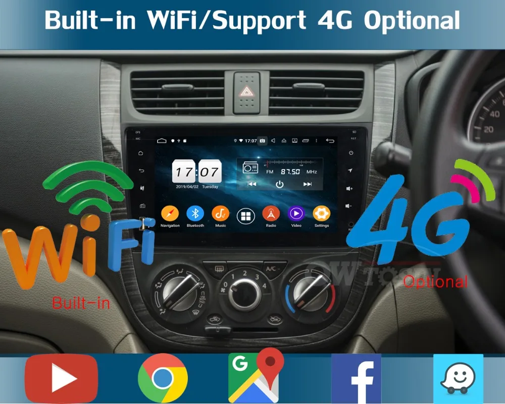 Flash Deal 8" IPS Octa 8Core 4GB RAM+64GB ROM Android 9.0 Car DVD Radio GPS Navi For Suzuki Alto Celerio Cultus 2015 2016 CarPlay Parrot BT 9