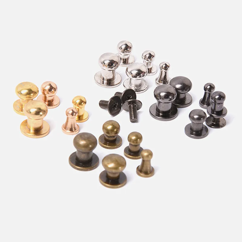 

XUNZHE Rivets 20pcs Great Quality Copper Pacifier Nail Luggage Leather metal Craft Solid Screw Nail Rivet flank strap Rivets