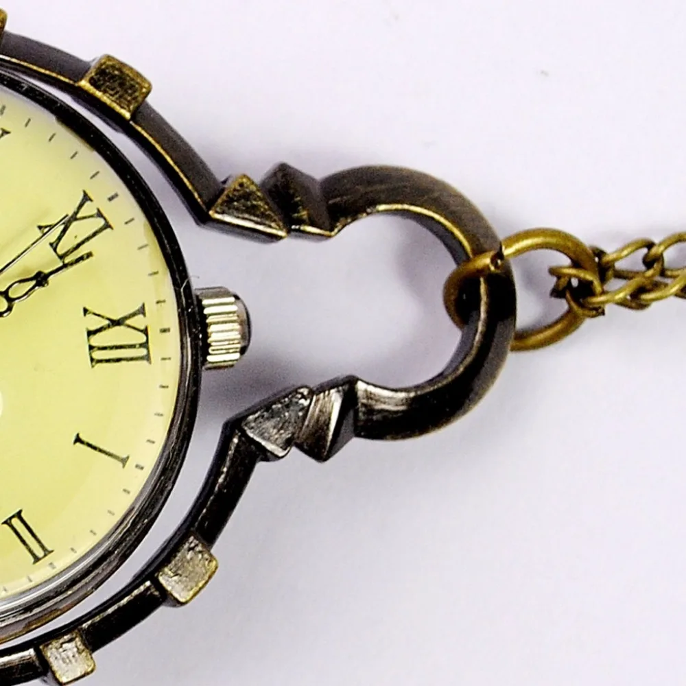 Модные уникальные дизайнерские карманные часы с заземленными стеклянными бусинами, бронзовые римские Классические кварцевые карманные часы с циферблатом