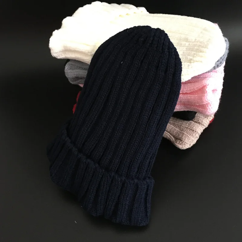 Cllikko/ г. Зимние шапки для мальчиков и девочек, высокое качество, повседневные однотонные шапочки, вязаная шапка для девочек, детские шапки