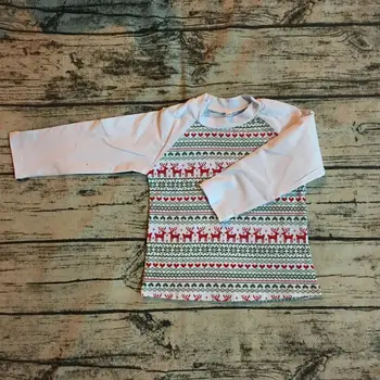 

baby girls top Chrismas Milu deer design long sleeve shirts Designs birthday color story girls t shirt raglan shirts no ruffle