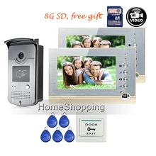 FREE SHIPPING 7 Color Screen Video Intercom font b Door b font Phone System two Recording