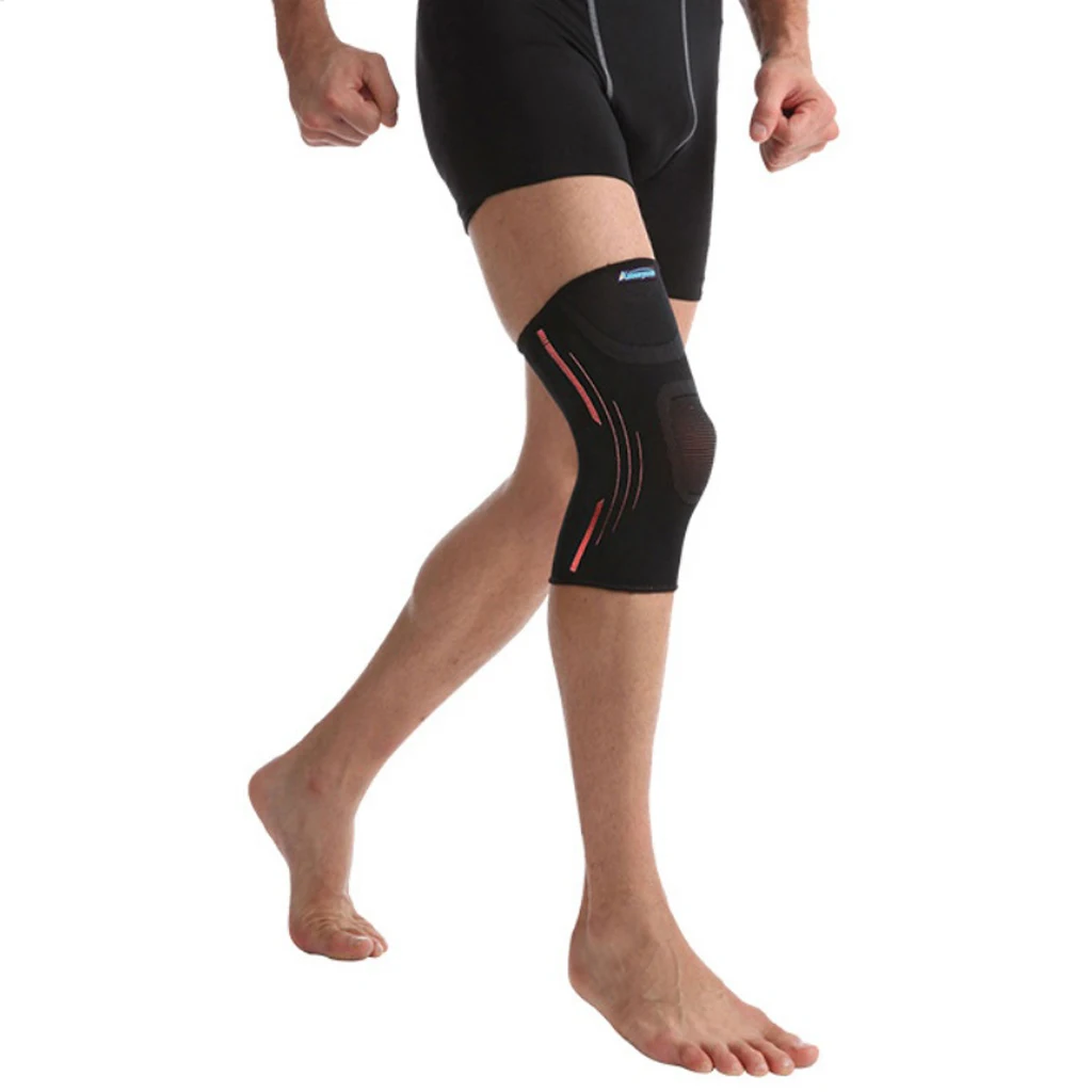 Performance Compression Knee Sleeve Brace Nylon Sport Fitness Gym Basketball Volleyball Brace Support Guard for Unisex 
