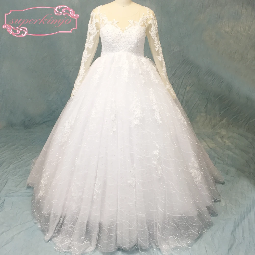 Lace Wedding Dresses Sparkly Bling Bling Bridal Dresses Long