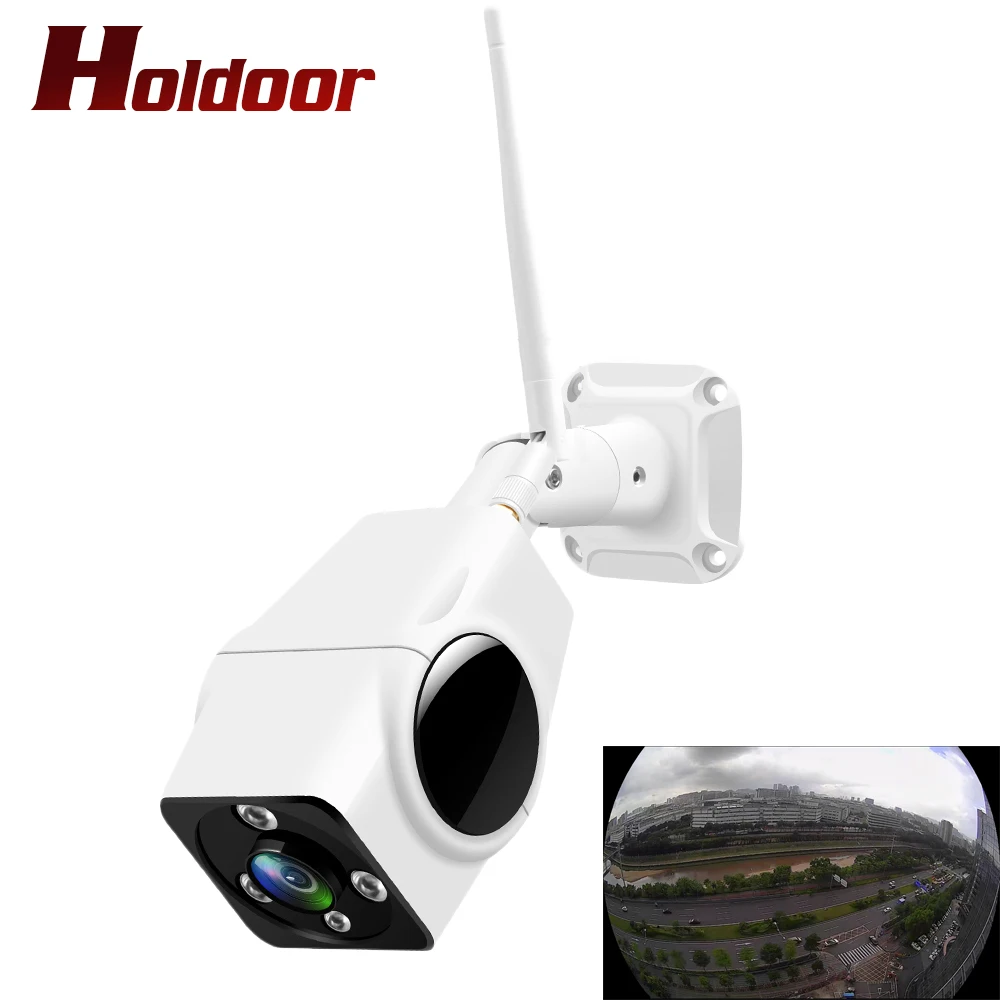 

Holdoor Panoramic IP Camera Wireless Wi-Fi Cam Surveillance Cameras Outdoor IP66 2MP with Audio Record Camcorder Fish Eye Home