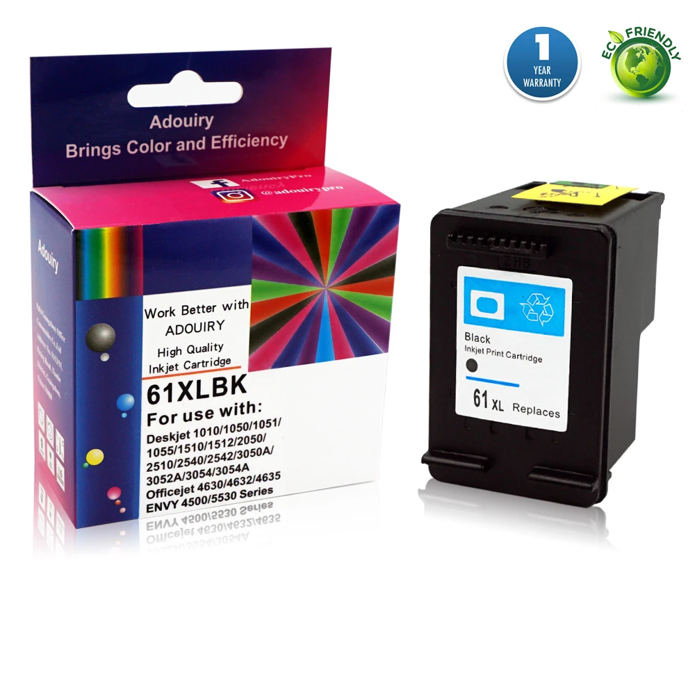 1PCS 61XL 61 XL Ink Cartridge Black High Yield for HP Deskjet 1000 1050 1055 2000 2050 2512 3000