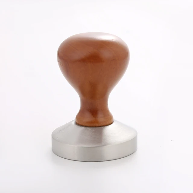 Best Offers Realand 58mm Chacate Preto Wooden Tamper Coffee Powder Hammer with 304 Stainless Steel Base Coffee Accessories