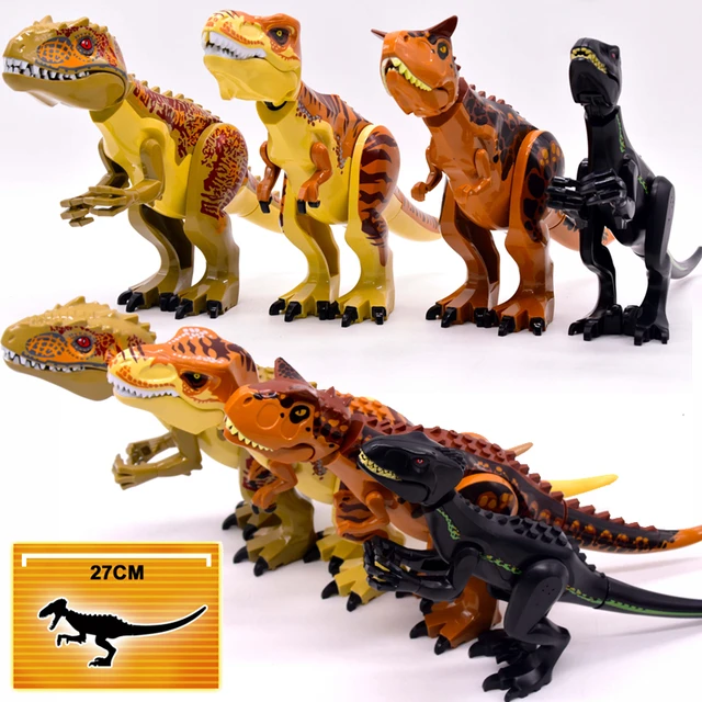 Kit 2 Dinossauros Tiranossauro Rex Velociraptor Brinquedo - Dupari