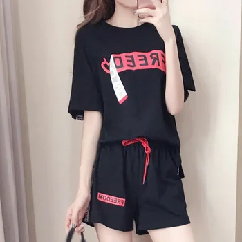 

Women Casual T-Shirt Shorts Suit Sports 2 Piece Outfits Activewear for Summer TC21