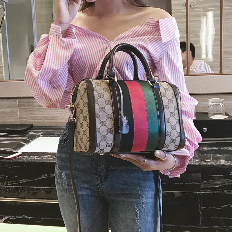 

HEMAOZHU Ladies Bag 2018 Luxury Handbags Handbags Designer Leather Handbags Banquet Boston Shoulder Bag New Brand Messenger Bag