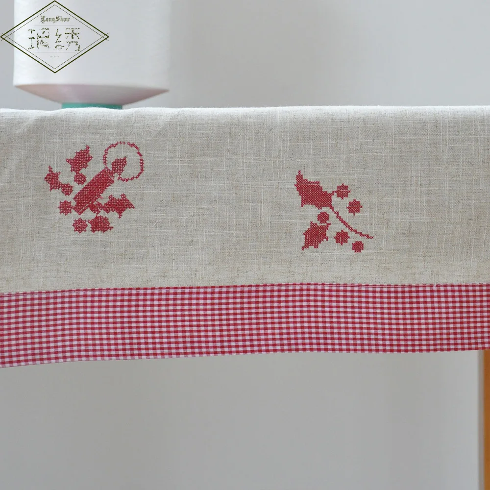 Льняная скатерть с вышивкой квадратный стиль 85 см|embroidered tablecloth|tablecloth embroideredembroidered