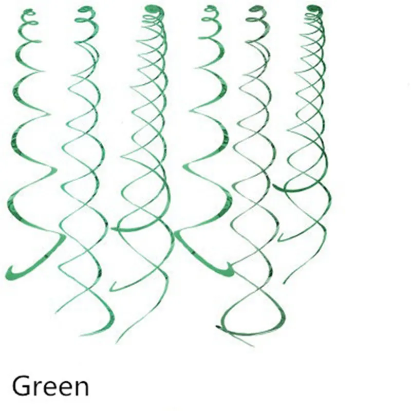6 шт./лот 90 см пластиковые спиральные изделия для свадьбы, дня рождения, вечеринки, украшения, принадлежности для дня рождения - Цвет: green