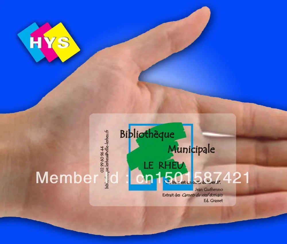 

Clear cards help your business stand out And Look good